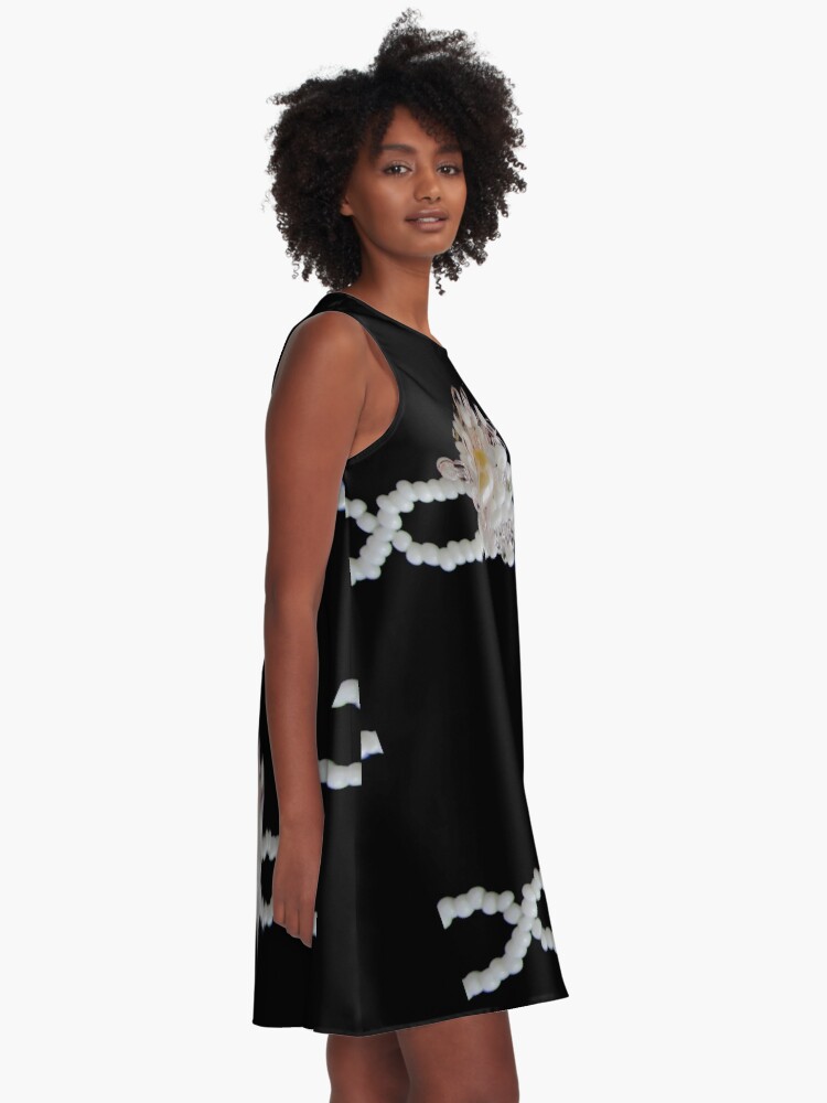 Alternate view of Floral black and white pattern A-Line Dress