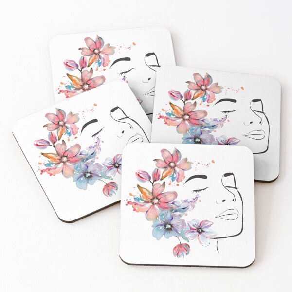 Item preview, Pink Blue Flower Girl Design designed and sold by CreativNode.