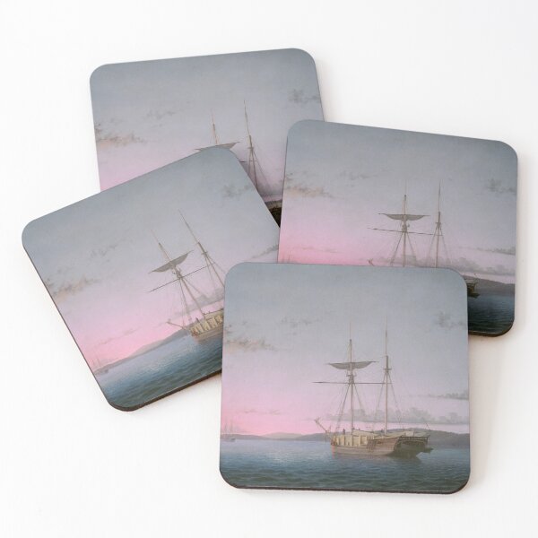 Item preview, Lumber Schooners at Evening on Penobscot Bay | Fitz Henry Lane | 1863 Navy Art designed and sold by CJET.