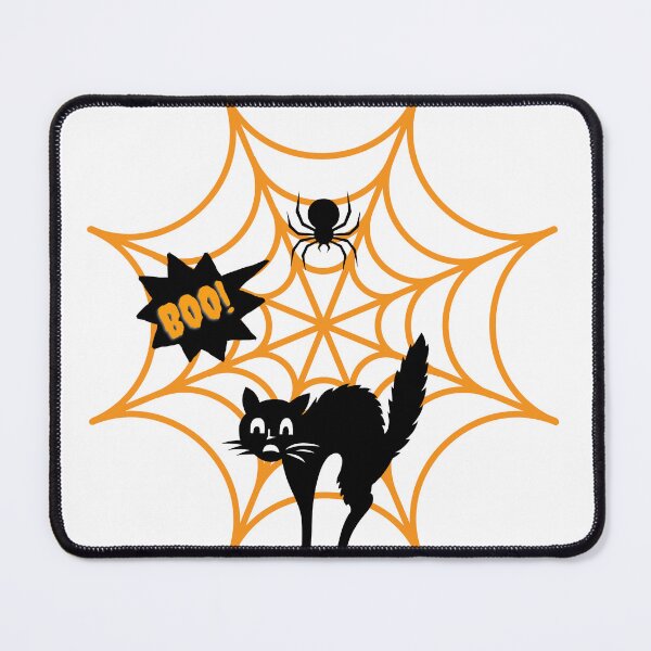 Item preview, Halloween! Cat getting spooked by a spider. designed and sold by ExquisiteHut.