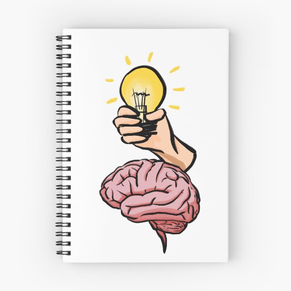 Item preview, Grasping New Ideas - Hand holding light bulb + brain designed and sold by StudioHitsu.