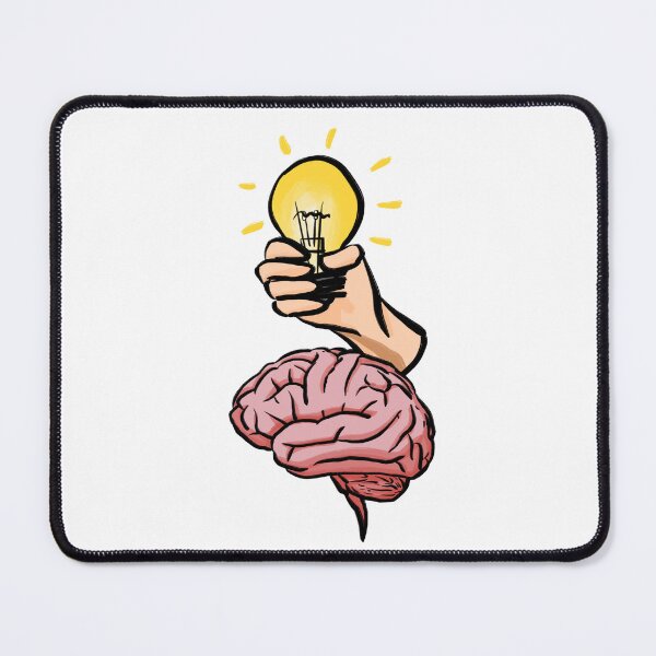 Item preview, Grasping New Ideas - Hand holding light bulb + brain designed and sold by StudioHitsu.