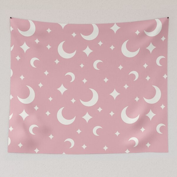 Item preview, Cute Moon Pattern With Pink Background designed and sold by I Love Space.