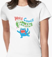 Here Comes Trouble primary Women's Fitted T-Shirt