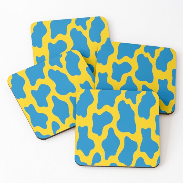 Item preview, Blue and yellow cow print  designed and sold by DemonicGloom.