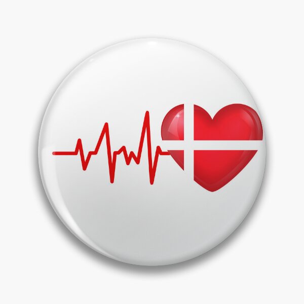 Item preview,  HEARTBEAT DENMARK FLAG ECG GIFT IDEA designed and sold by melshirt-shop.