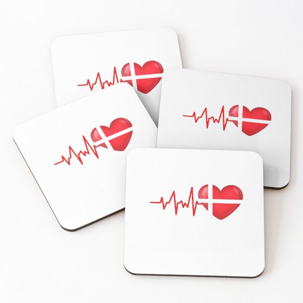 Item preview,  HEARTBEAT DENMARK FLAG ECG GIFT IDEA designed and sold by melshirt-shop.