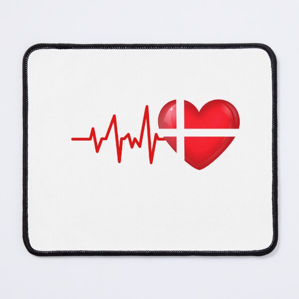 Item preview,  HEARTBEAT DENMARK FLAG ECG GIFT IDEA designed and sold by melshirt-shop.