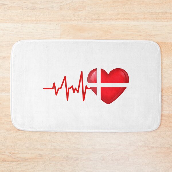 Item preview,  HEARTBEAT DENMARK FLAG ECG GIFT IDEA designed and sold by melshirt-shop.