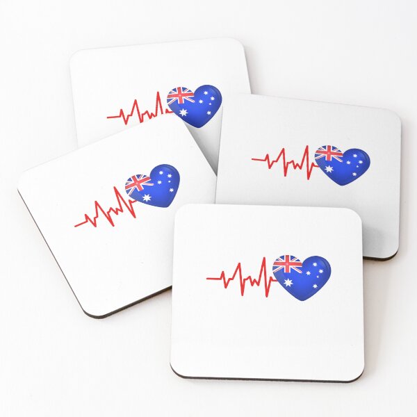 Item preview, HEARTBEAT AUSTRALIA AUSTRALIAN  FLAG ECG GIFT IDEA designed and sold by melshirt-shop.