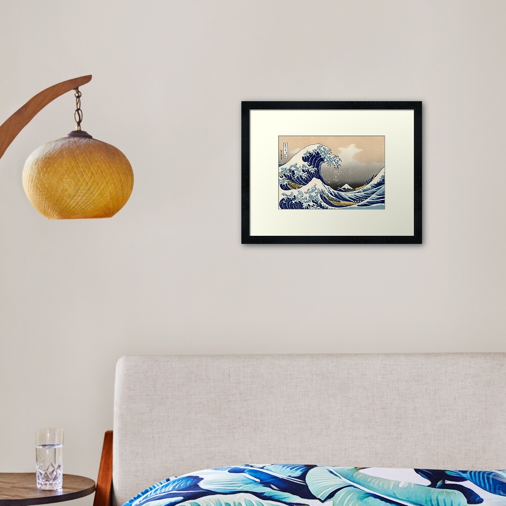 'The Great Wave Off Kanagawa' by Katsushika Hokusai (Reproduction) Framed Art Print