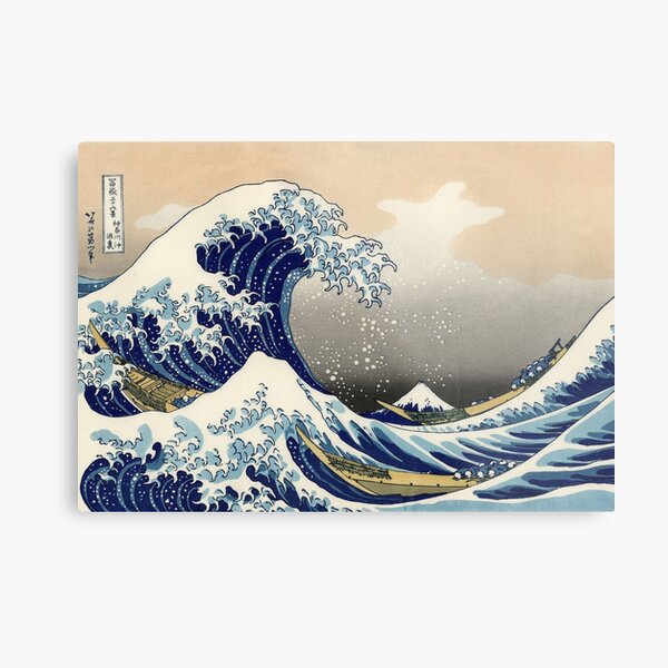 'The Great Wave Off Kanagawa' by Katsushika Hokusai (Reproduction) Metal Print