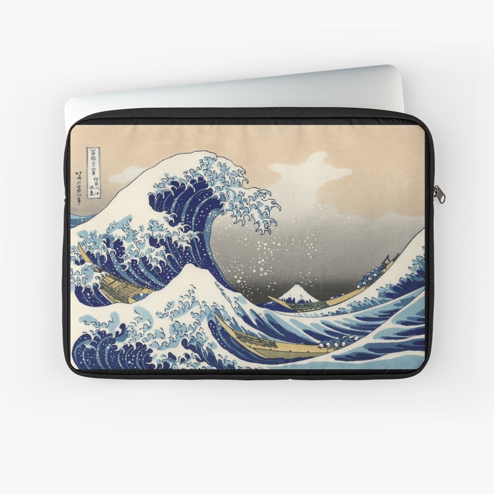 'The Great Wave Off Kanagawa' by Katsushika Hokusai (Reproduction) Laptop Sleeve