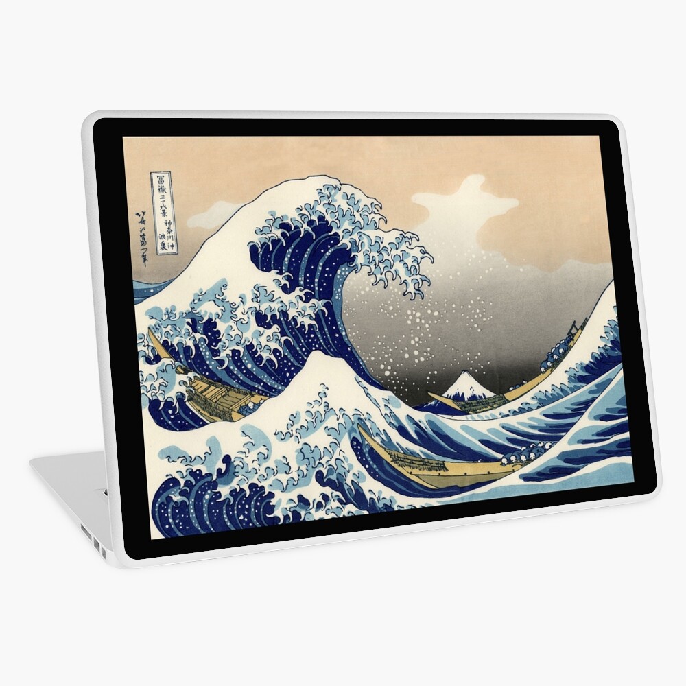 'The Great Wave Off Kanagawa' by Katsushika Hokusai (Reproduction) Laptop Skin