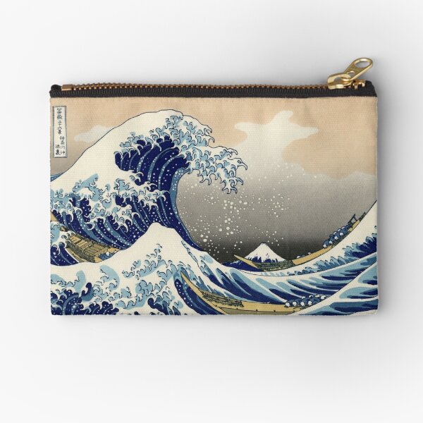 'The Great Wave Off Kanagawa' by Katsushika Hokusai (Reproduction) Zipper Pouch