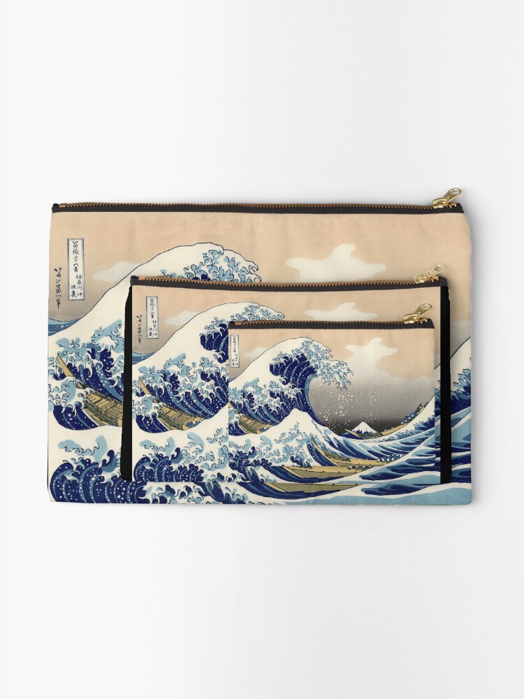 Alternate view of 'The Great Wave Off Kanagawa' by Katsushika Hokusai (Reproduction) Zipper Pouch