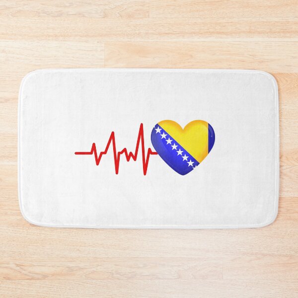 Artikelvorschau, HEARTBEAT BOSNIA FLAG ECG GESCHENKIDEE entworfen und verkauft von melshirt-shop.