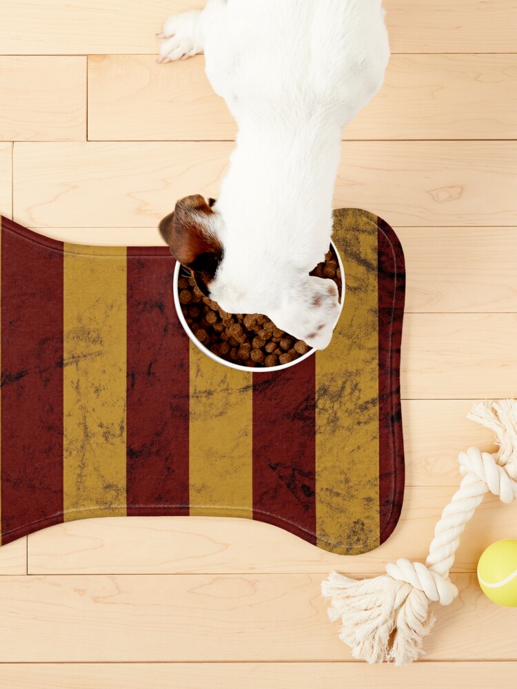 Alternate view of Vintage Red and Gold Geometric Striped Pattern Pet Mat