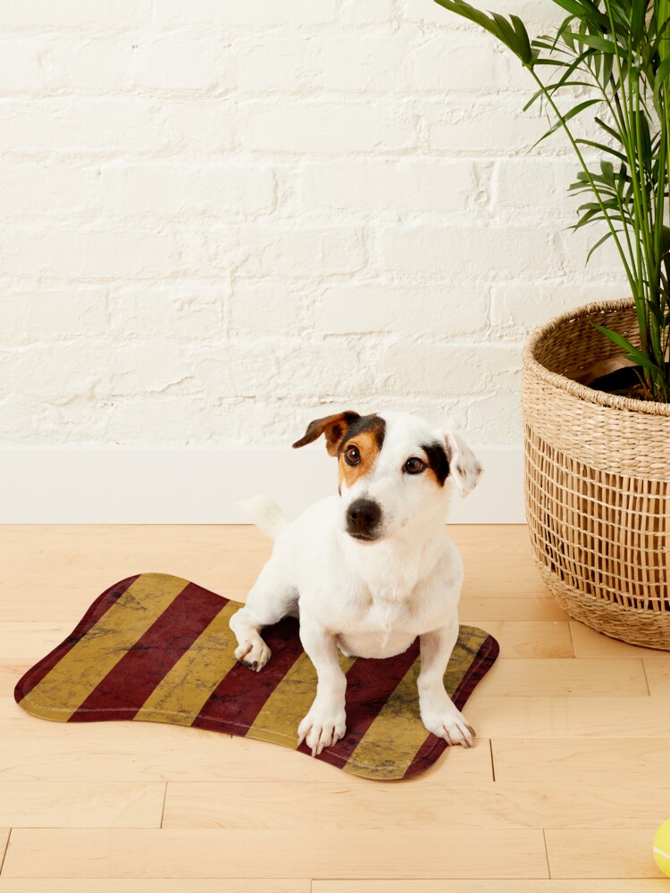Alternate view of Vintage Red and Gold Geometric Striped Pattern Pet Mat