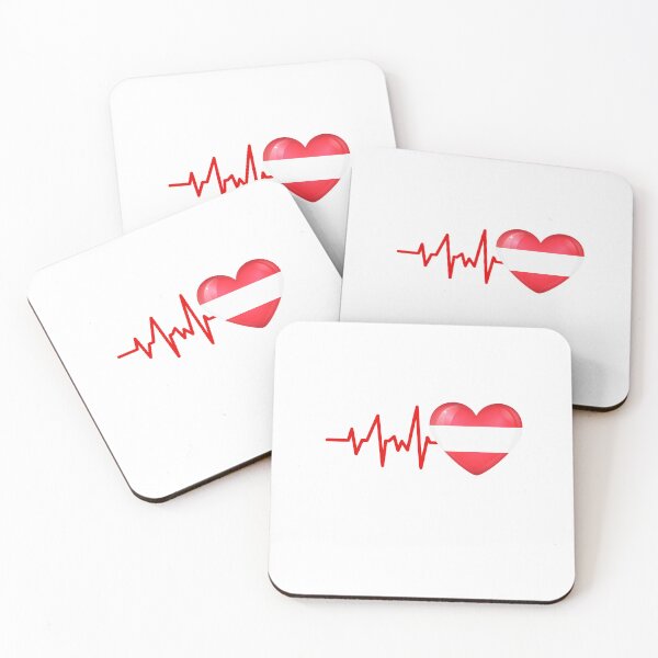Item preview, HEARTBEAT AUSTRIA FLAG ECG GIFT IDEA designed and sold by melshirt-shop.