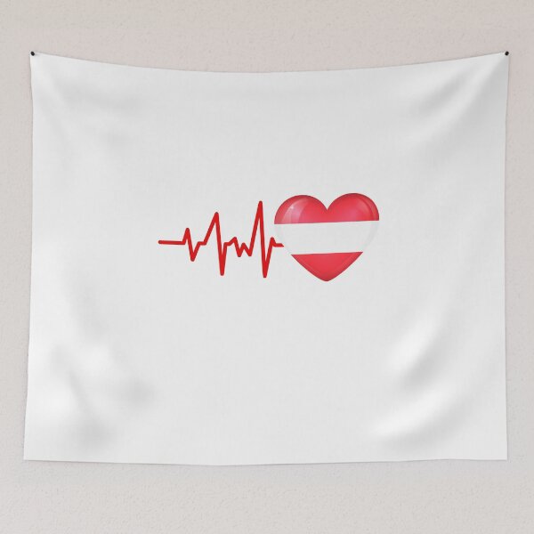Item preview, HEARTBEAT AUSTRIA FLAG ECG GIFT IDEA designed and sold by melshirt-shop.