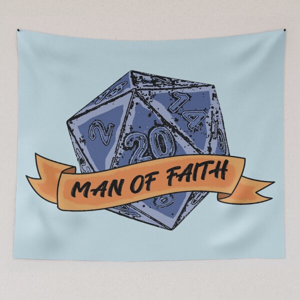 Item preview, man of faith - D20 dice - funny nerd designed and sold by nerdy-northern.
