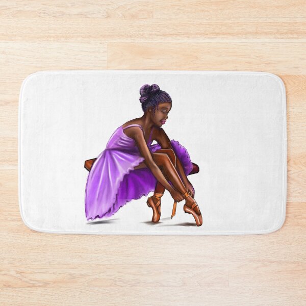 Item preview, ballerina getting ready, lacing her ballet shoes - brown skin ballerina. Top 10 Best ballerina gifts. Top 10 gifts for black women  designed and sold by Artonmytee.