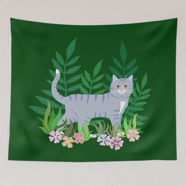 Item preview, Grey Cat in a Garden designed and sold by OutOfNowhere.