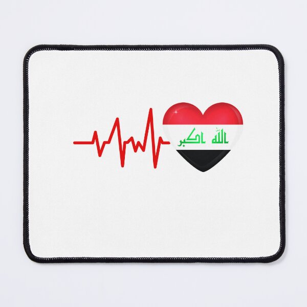 Item preview, HEARTBEAT IRAQ FLAG ECG GIFT IDEA designed and sold by melshirt-shop.