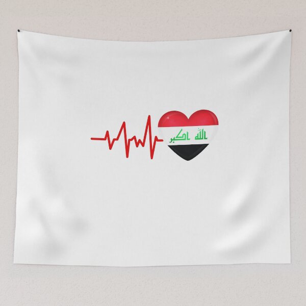 Item preview, HEARTBEAT IRAQ FLAG ECG GIFT IDEA designed and sold by melshirt-shop.