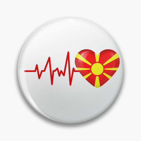 Item preview, HEARTBEAT MACEDONIA MACEDONIAN FLAG ECG GIFT IDEA designed and sold by melshirt-shop.