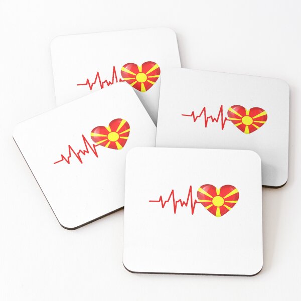 Item preview, HEARTBEAT MACEDONIA MACEDONIAN FLAG ECG GIFT IDEA designed and sold by melshirt-shop.