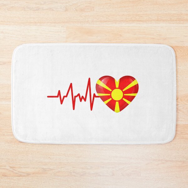 Artikelvorschau, HERZSCHLAG MAZEDONIEN MAZEDONISCHE FLAGGE EKG GESCHENKIDEE entworfen und verkauft von melshirt-shop.