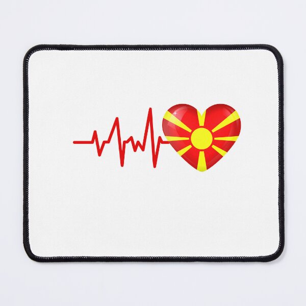 Item preview, HEARTBEAT MACEDONIA MACEDONIAN FLAG ECG GIFT IDEA designed and sold by melshirt-shop.