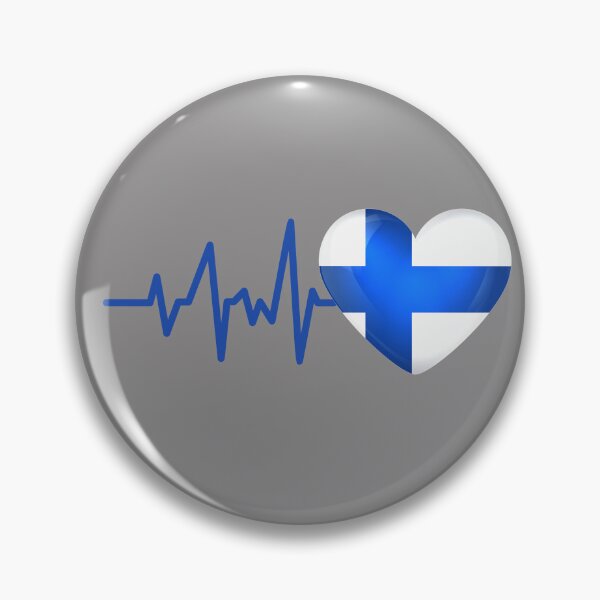 Item preview, HEARTBEAT FINLAND FLAG ECG GIFT IDEA designed and sold by melshirt-shop.