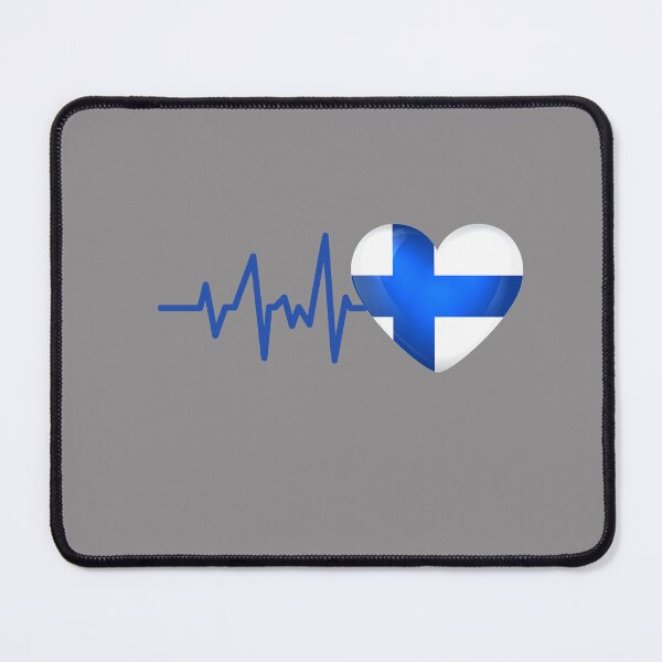 Item preview, HEARTBEAT FINLAND FLAG ECG GIFT IDEA designed and sold by melshirt-shop.