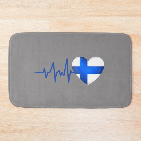 Item preview, HEARTBEAT FINLAND FLAG ECG GIFT IDEA designed and sold by melshirt-shop.