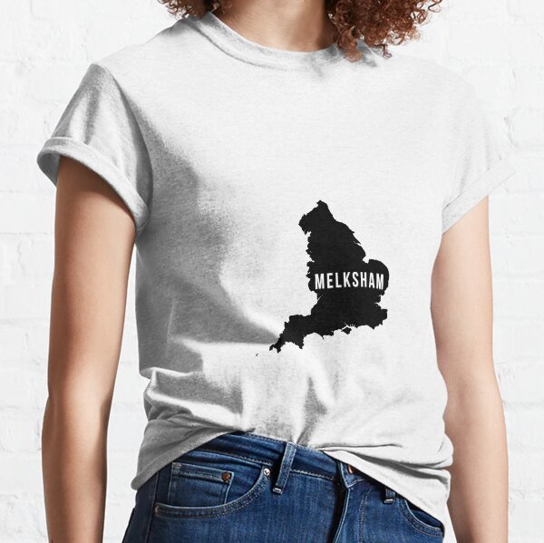 Melksham, Wiltshire England UK Silhouette Map Classic T-Shirt