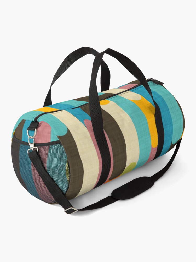Thumbnail 2 of 3, Duffle Bag, Retro Color Block Popsicle Sticks Blue designed and sold by susycosta.