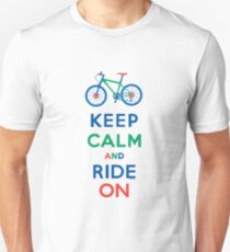 Keep Calm and Ride On - mountain bike - primary Unisex T-Shirt
