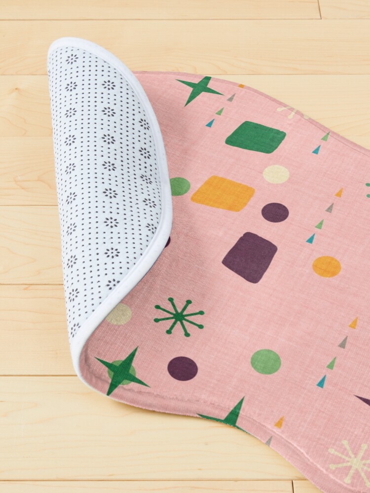 Alternate view of Atomic Pattern Pink Green #midcenturymodern Pet Mat