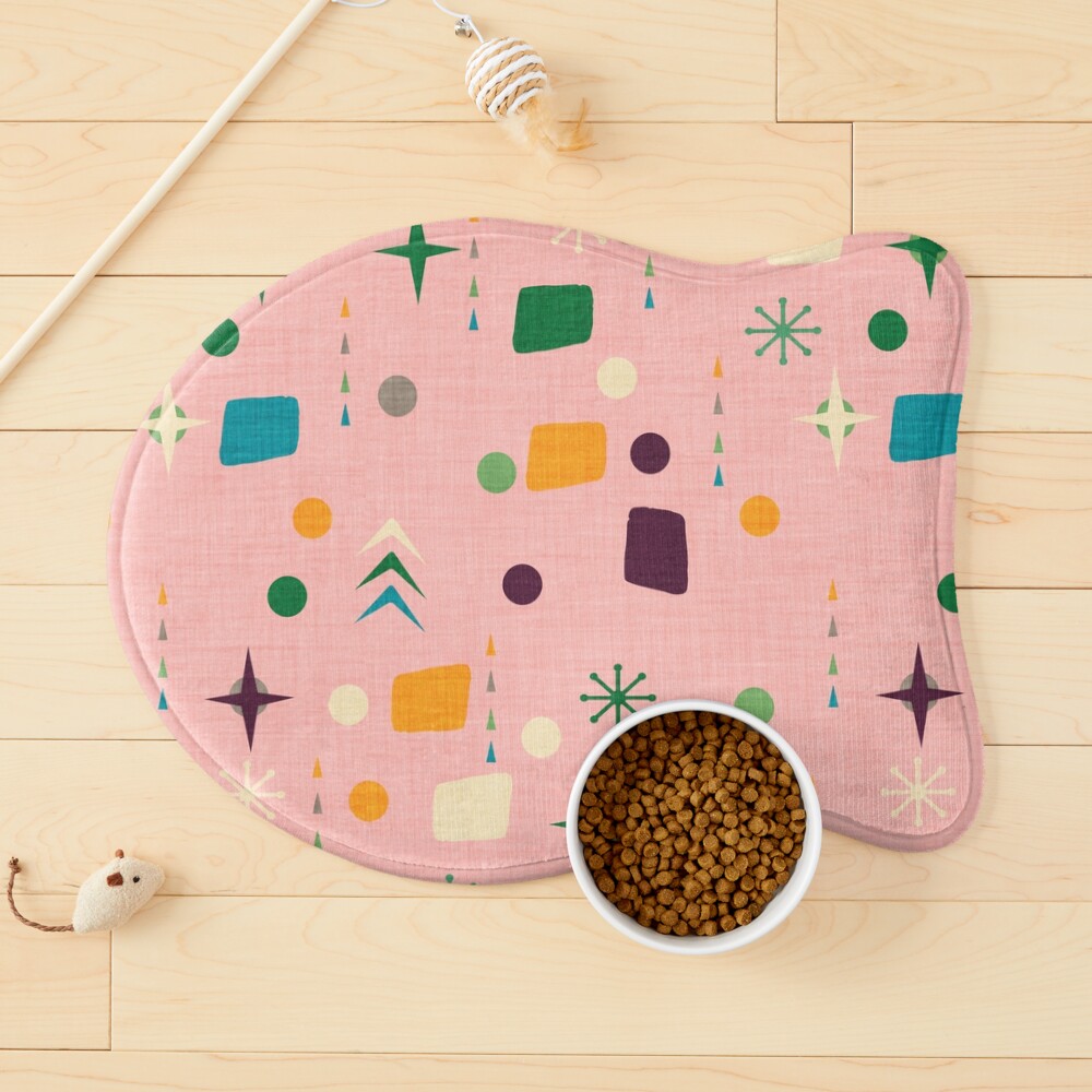 Atomic Pattern Pink Green #midcenturymodern Pet Mat