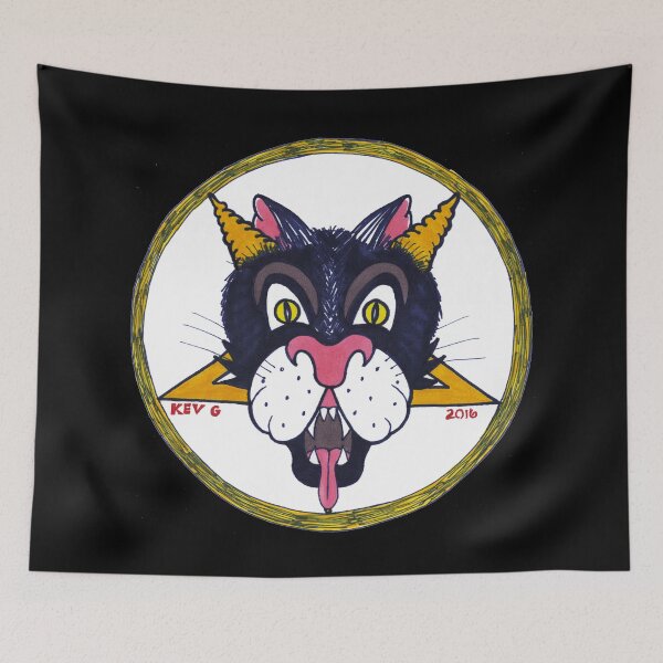 Item preview, Devil Cat Blue - Art By Kev G designed and sold by ArtByKevG.
