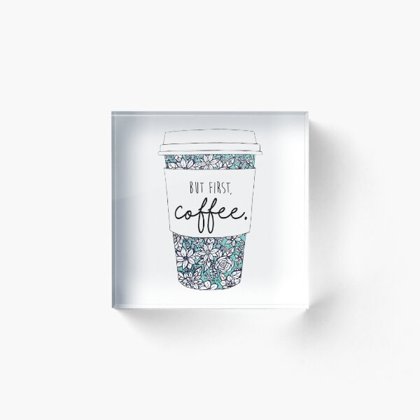 Floral Coffee Acrylic Block