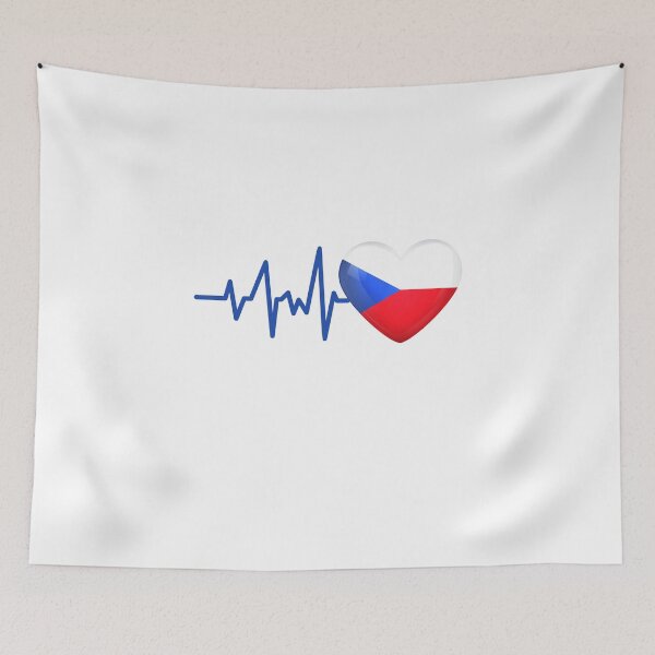 Item preview, HEARTBEAT CZECH FLAG ECG GIFT IDEA designed and sold by melshirt-shop.