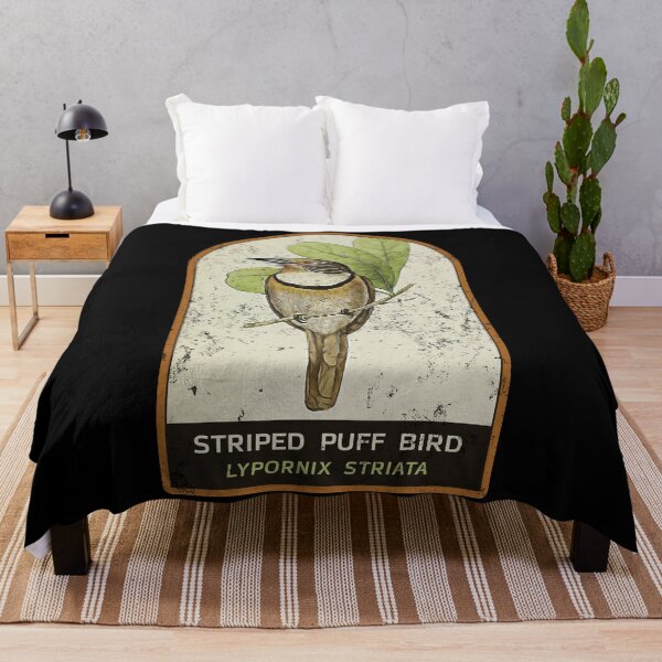 Item preview, Striped Puff Bird illustration designed and sold by Lemomo-zoo.