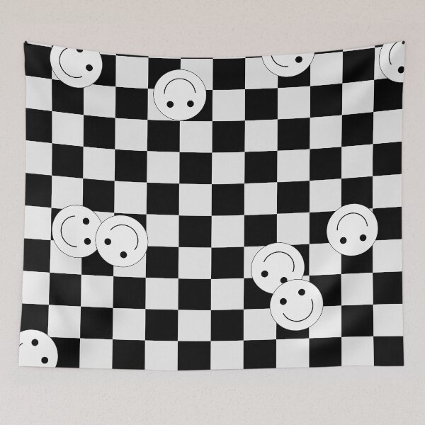 Item preview, Black Checkered Smiley Face designed and sold by ingridtank.