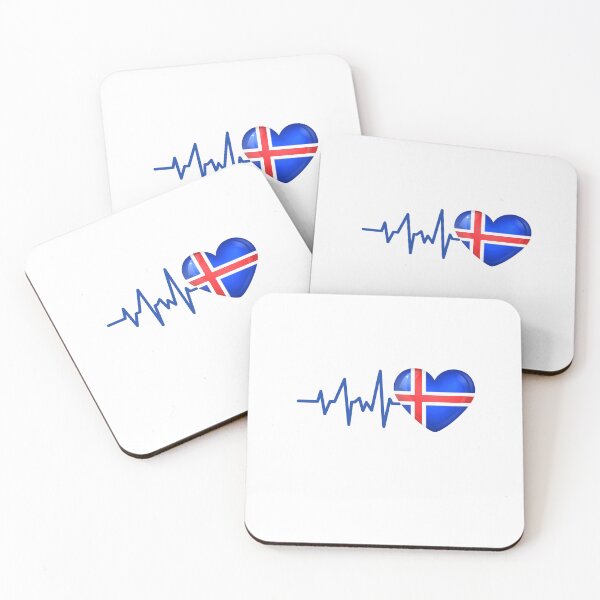 Item preview, HEARTBEAT ICELAND FLAG ECG GIFT IDEA designed and sold by melshirt-shop.