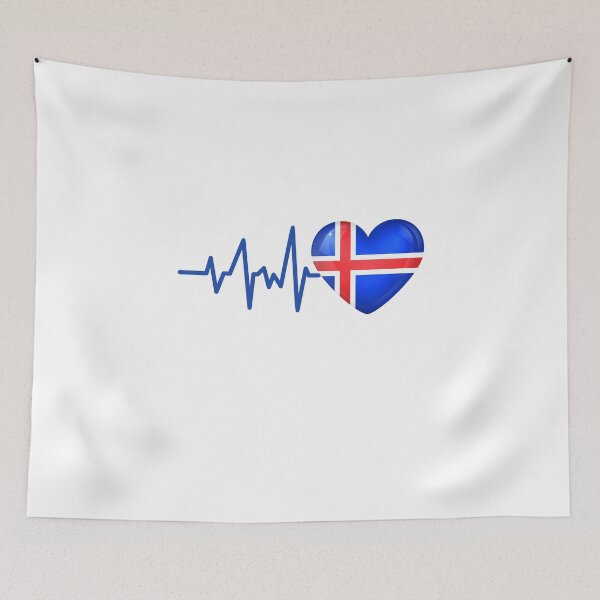 Item preview, HEARTBEAT ICELAND FLAG ECG GIFT IDEA designed and sold by melshirt-shop.