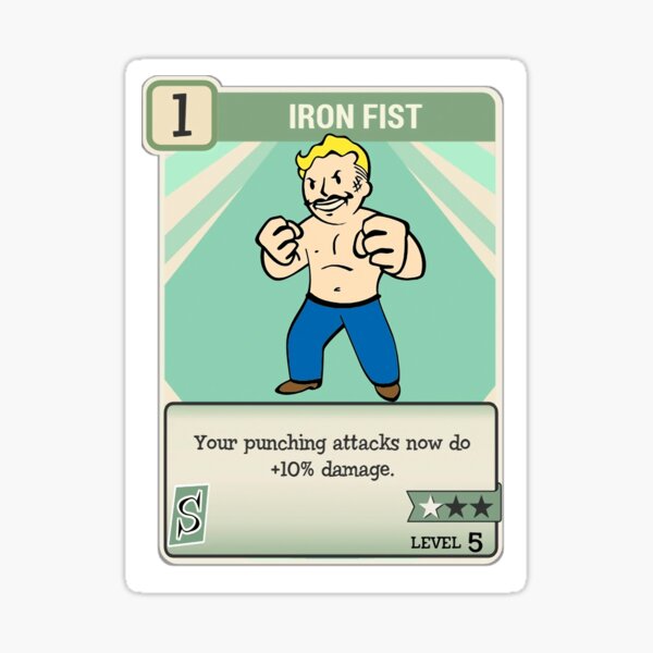 "Perks Cards Iron Fist Fallout 76" Sticker by FalloutLores Redbubble